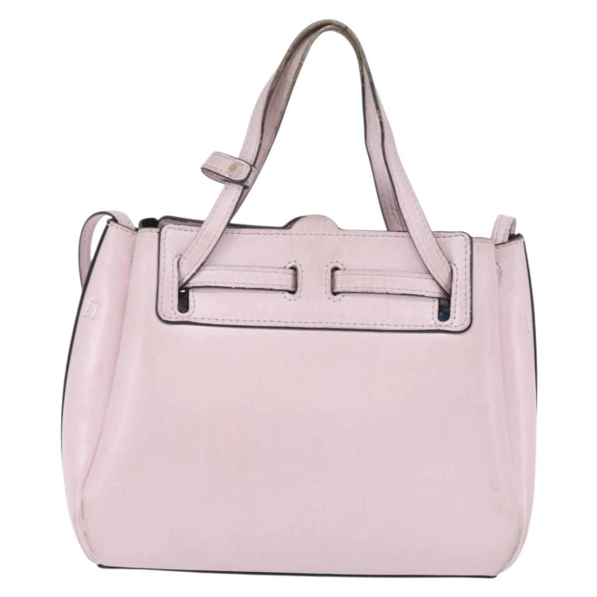 LOEWE Shoulder Bag Leather Pink Silver
