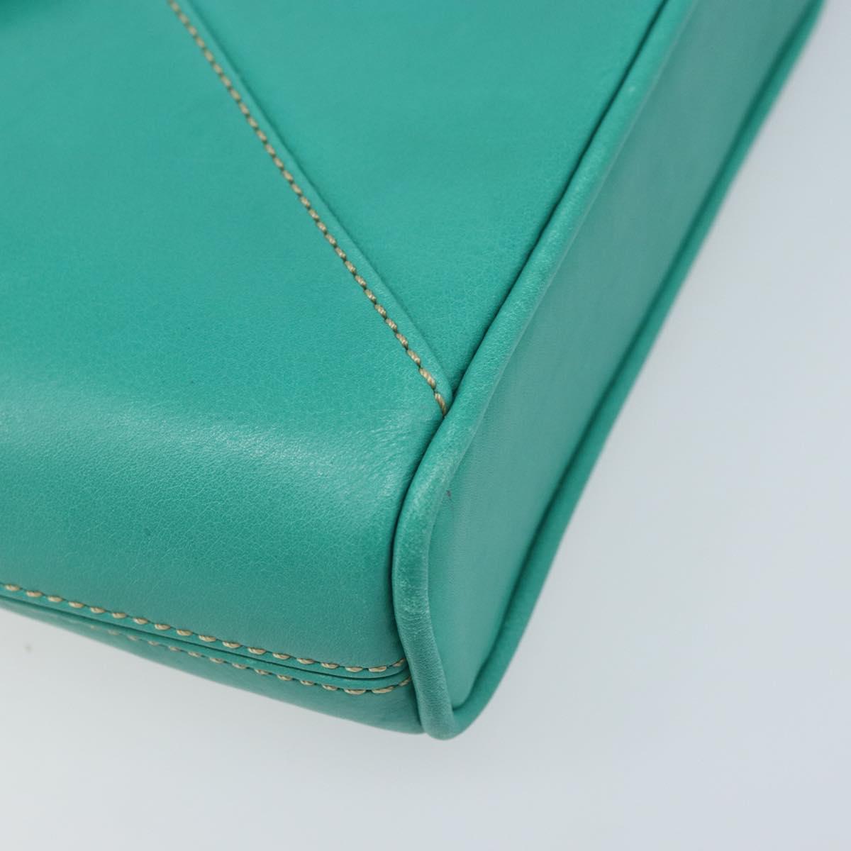 CELINE Shoulder Bag Leather Gold Emerald Green