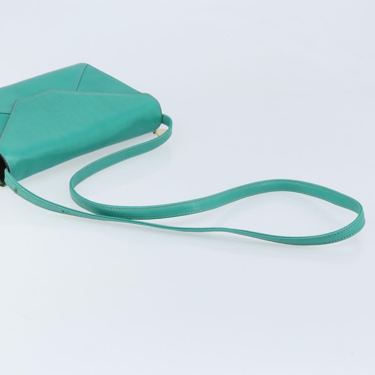 CELINE Shoulder Bag Leather Gold Emerald Green