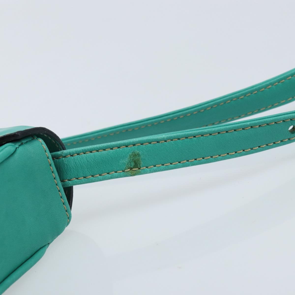 CELINE Shoulder Bag Leather Gold Emerald Green