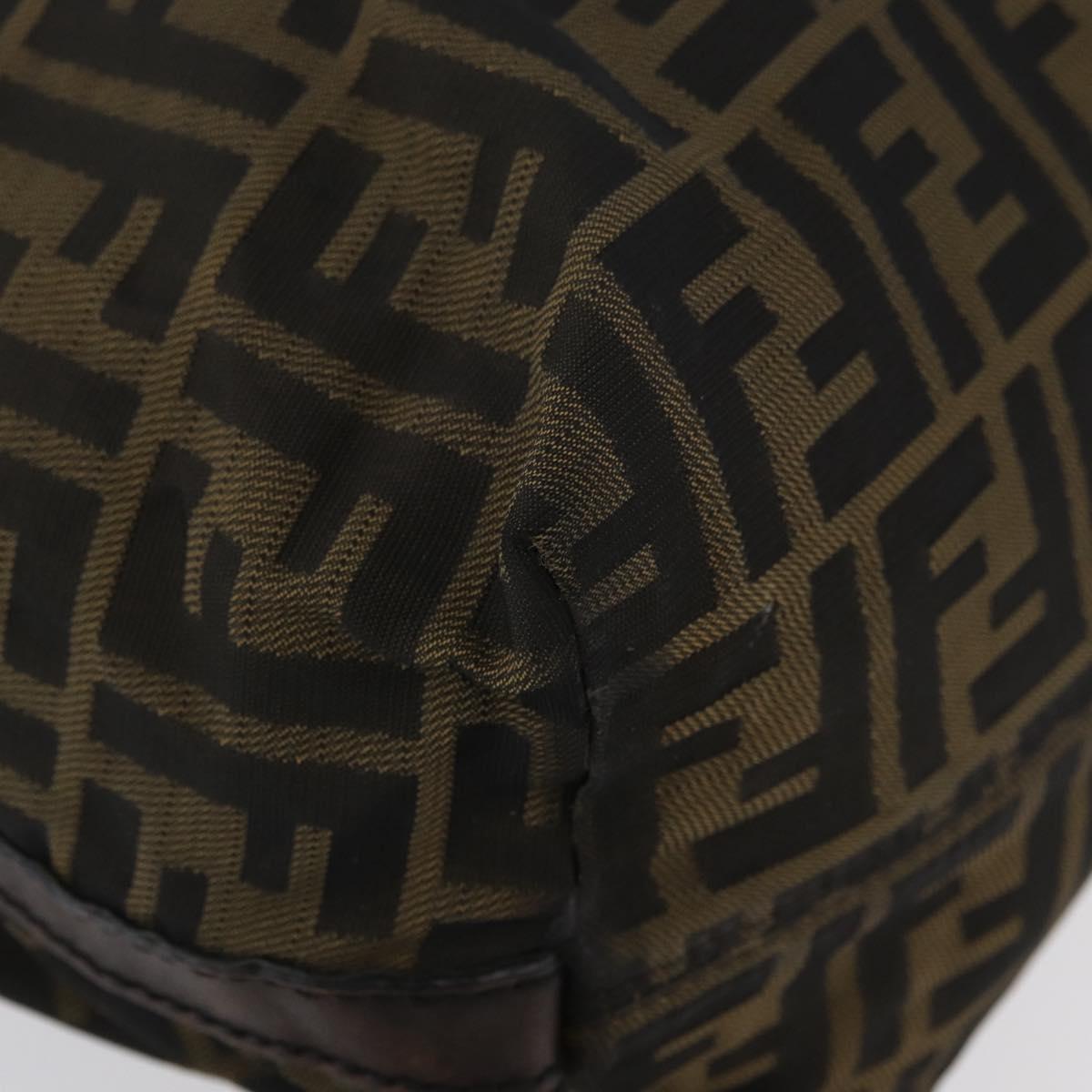 FENDI Zucca Canvas Hand Bag Black Brown