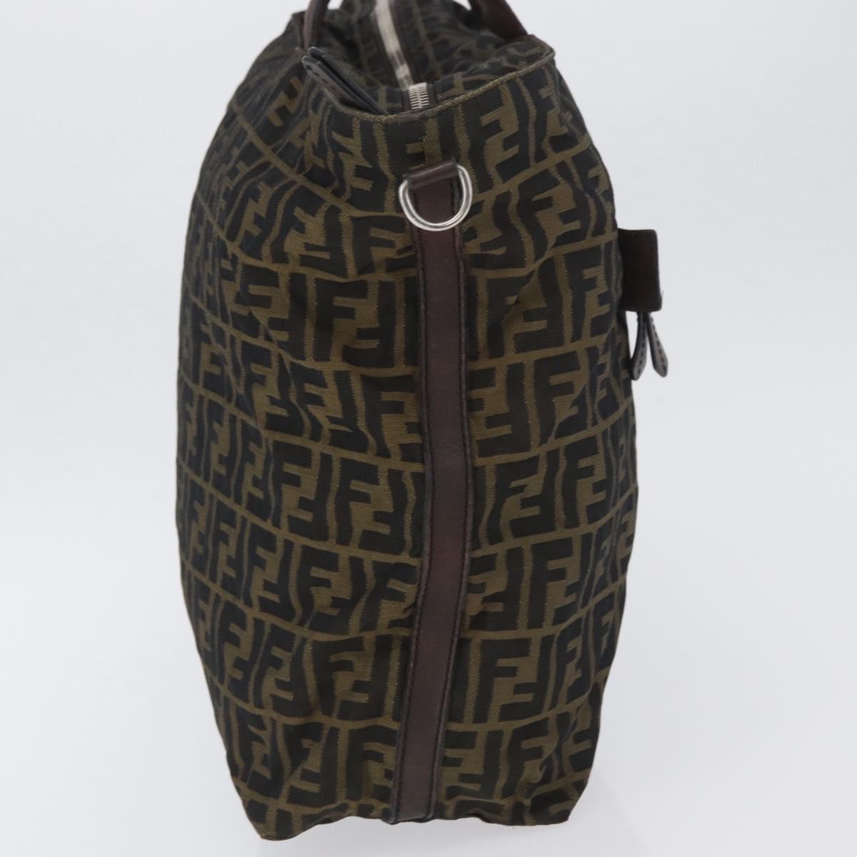 FENDI Zucca Canvas Hand Bag Black Brown