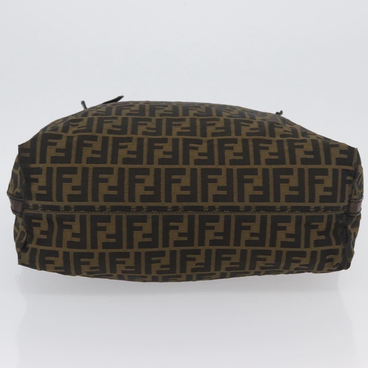 FENDI Zucca Canvas Hand Bag Black Brown