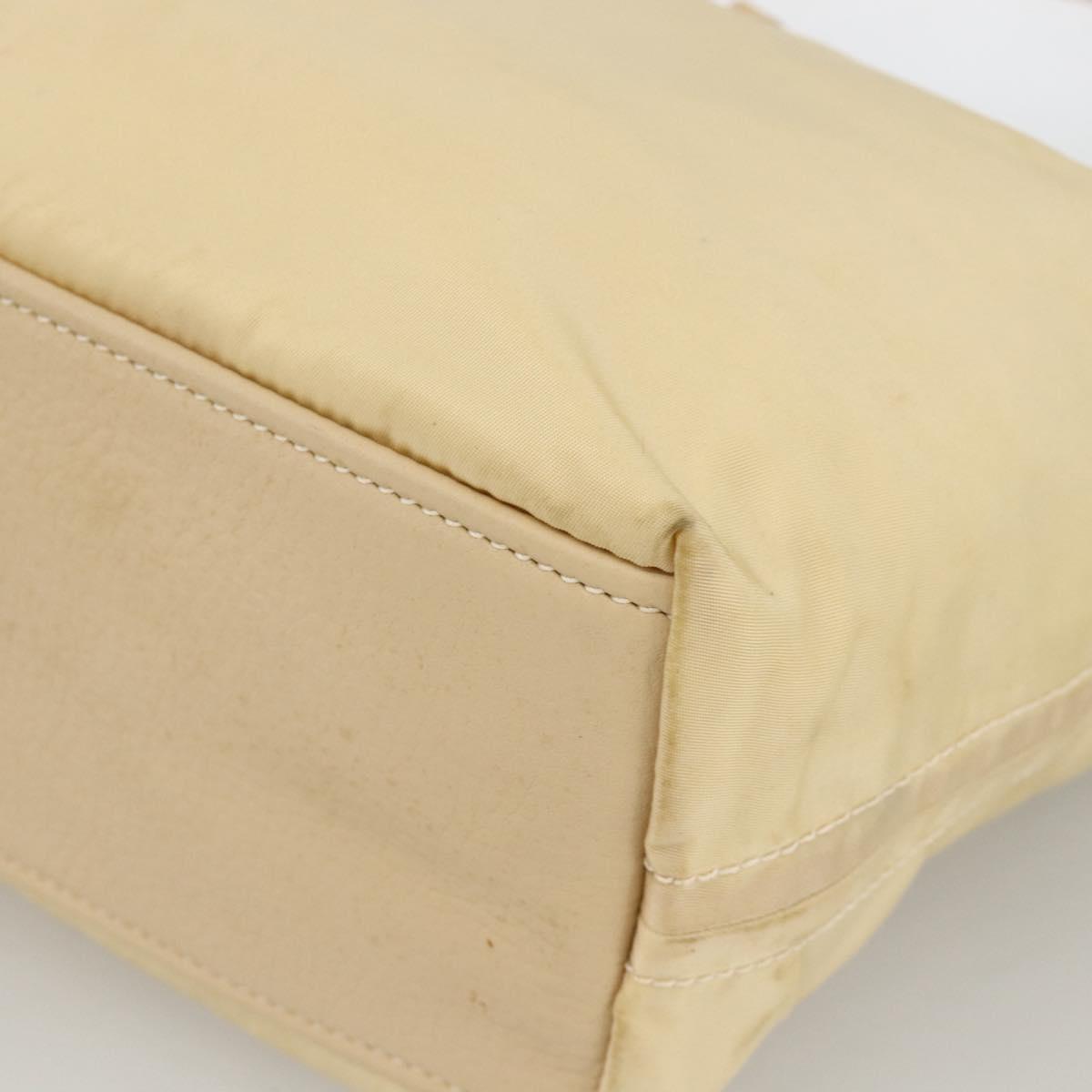 PRADA Shoulder Bag Nylon Beige Silver