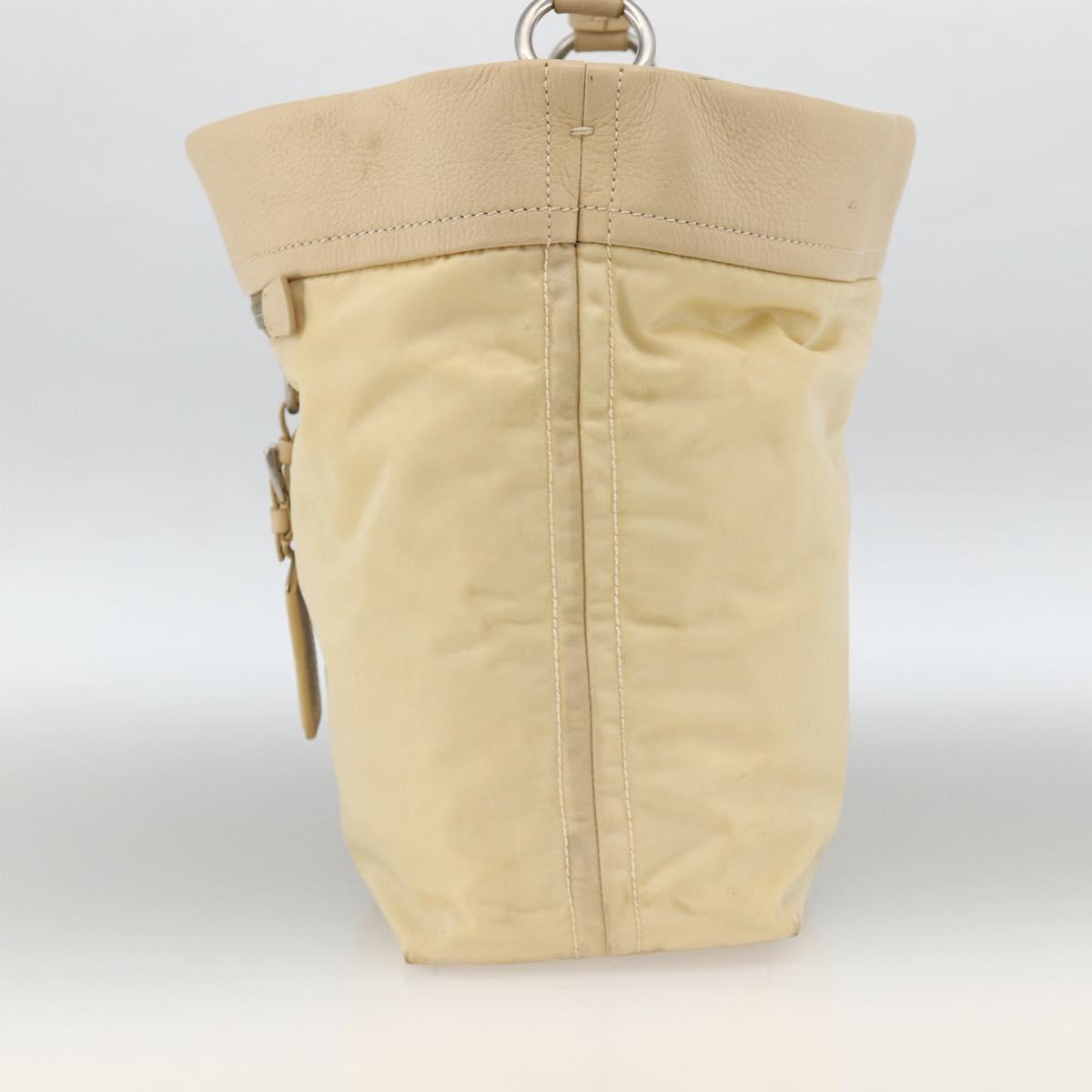 PRADA Shoulder Bag Nylon Beige Silver
