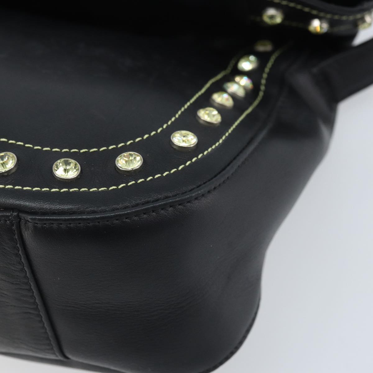 Gianni Versace Hand Bag Nylon Black Gold