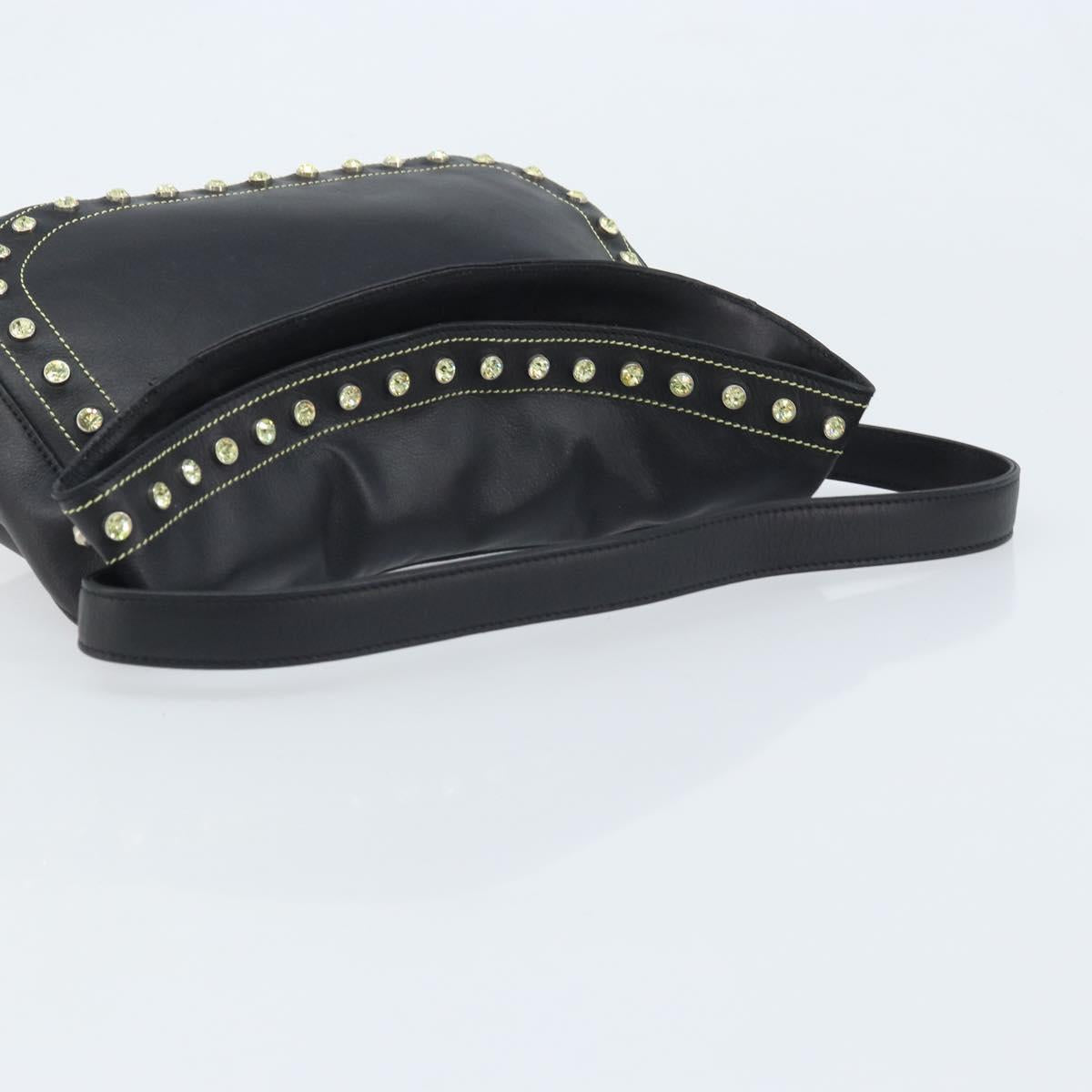 Gianni Versace Hand Bag Nylon Black Gold