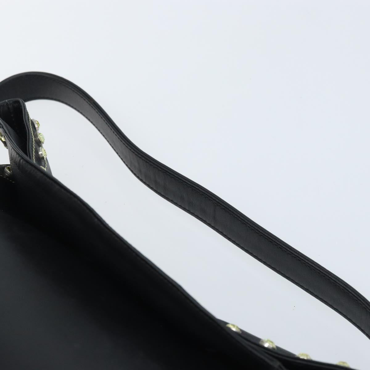 Gianni Versace Hand Bag Nylon Black Gold