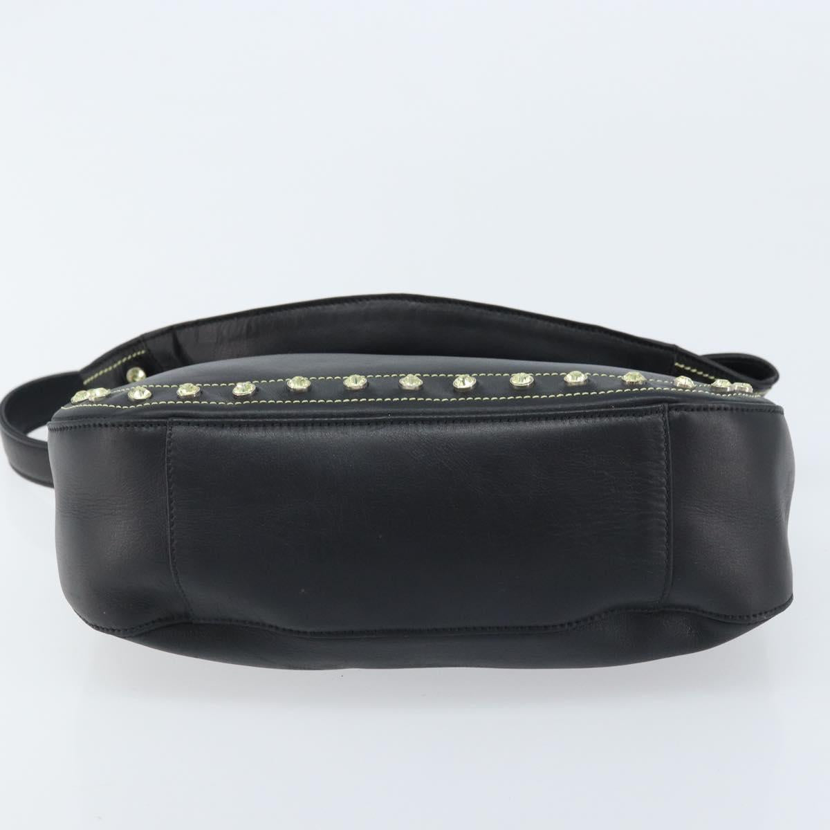 Gianni Versace Hand Bag Nylon Black Gold