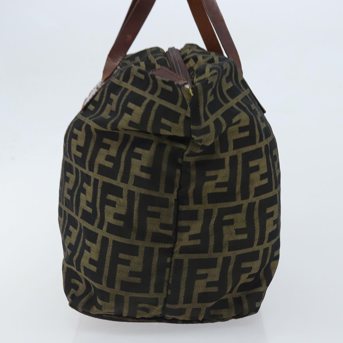 FENDI Zucca Canvas Hand Bag Black Brown