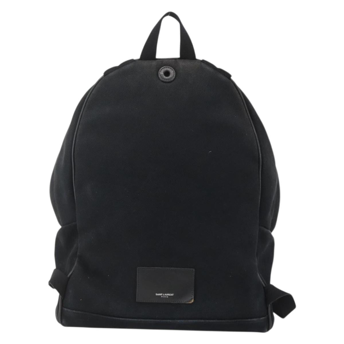 SAINT LAURENT Backpack Canvas Black Silver