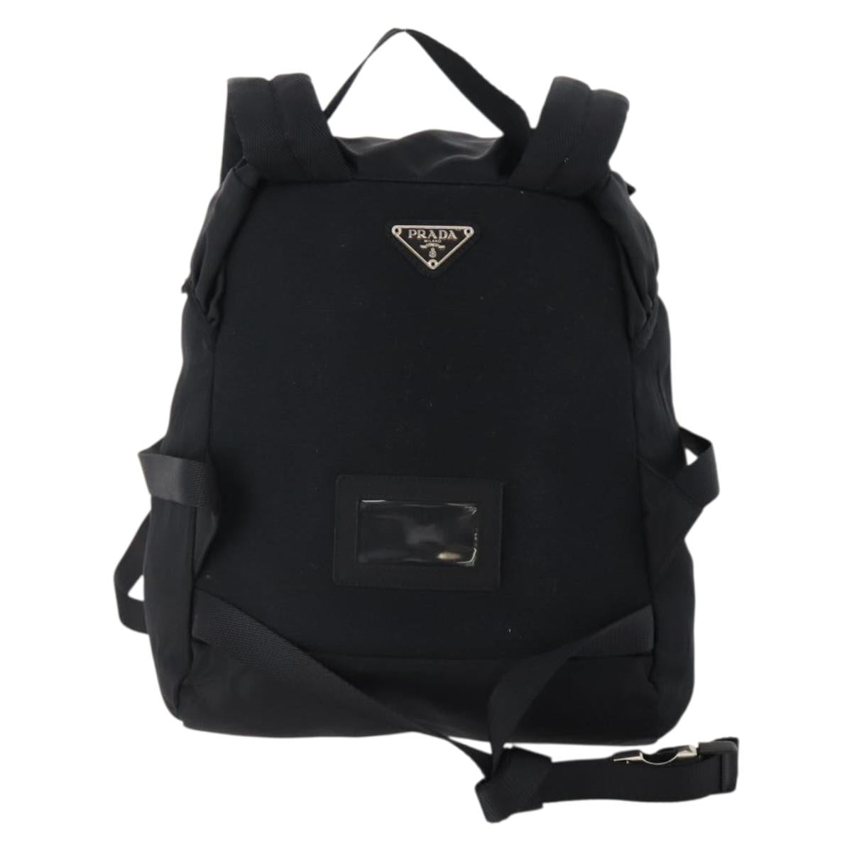 PRADA Backpack Nylon Black Silver