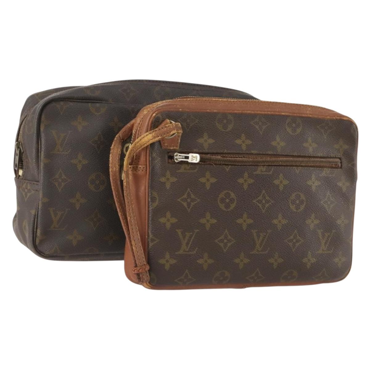 Louis Vuitton Monogram Pouch Clutch Bag 2 Set LV