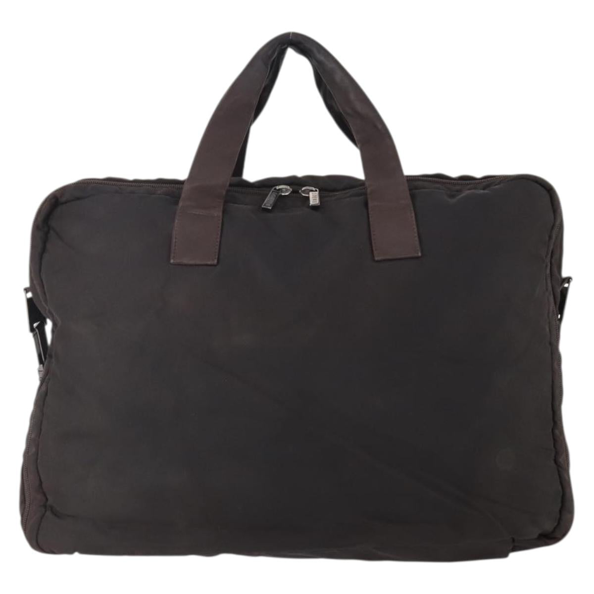 LOEWE Business Bag Nylon 2way Brown Silver