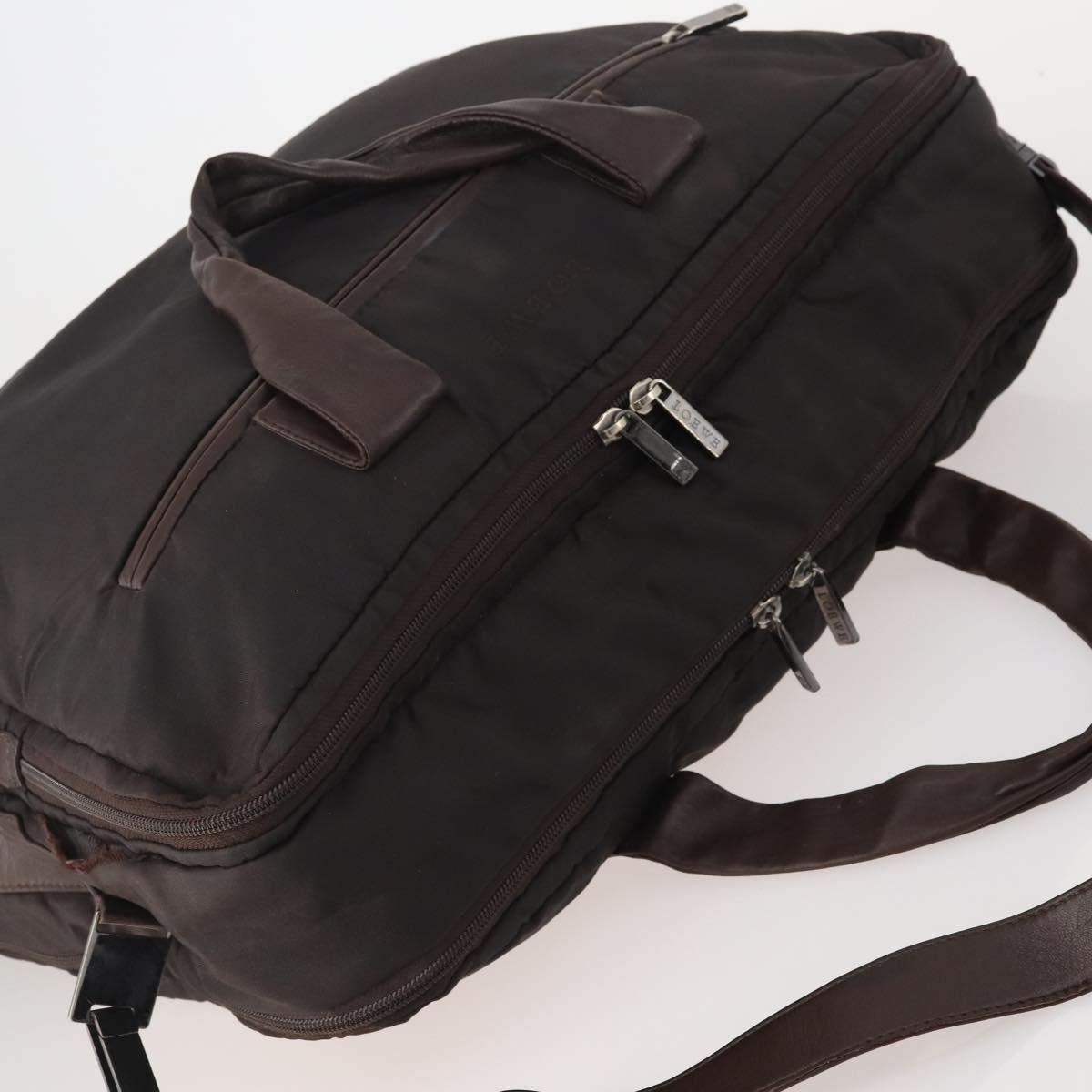 LOEWE Business Bag Nylon 2way Brown Silver