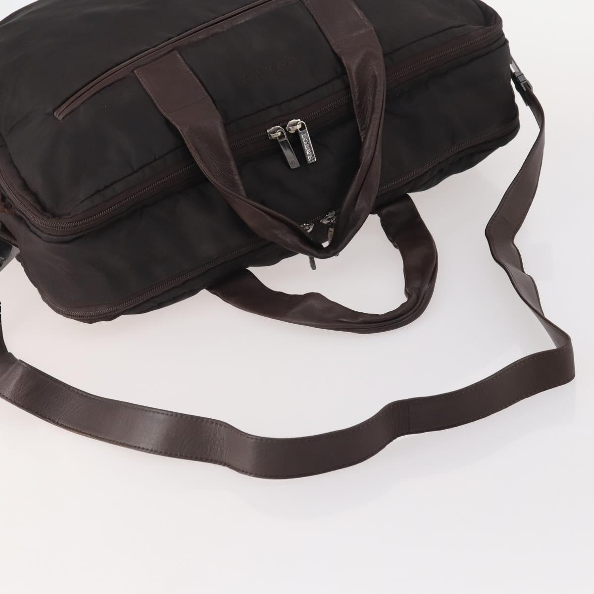LOEWE Business Bag Nylon 2way Brown Silver