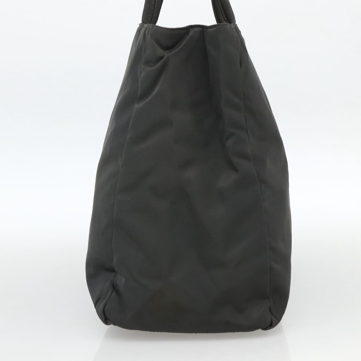 PRADA Hand Bag Nylon Gray Silver