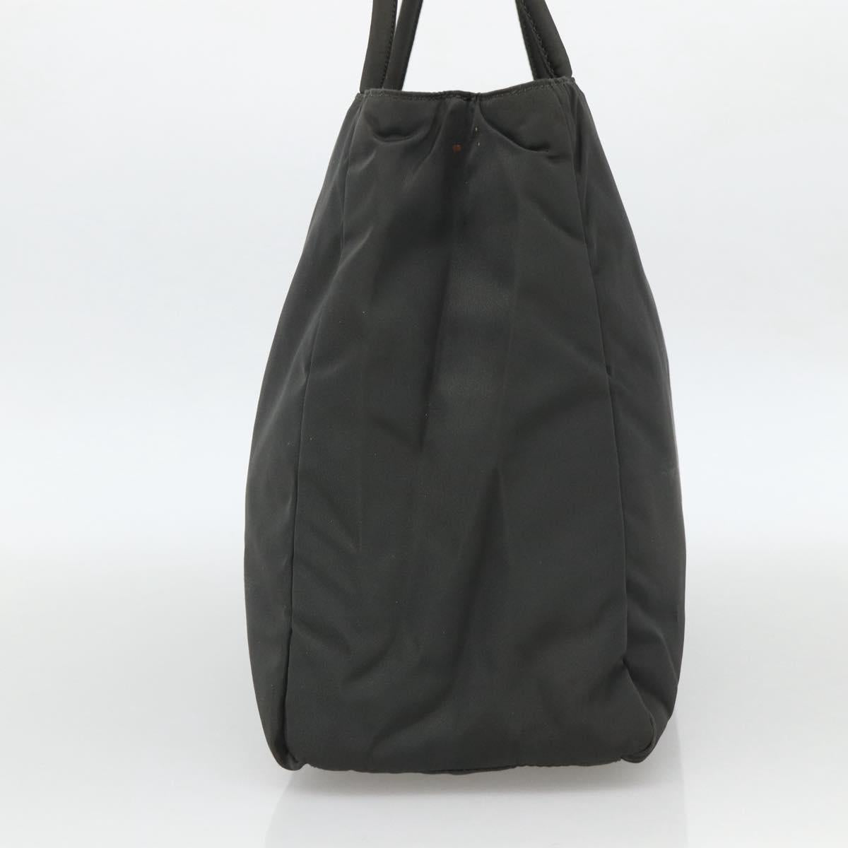 PRADA Hand Bag Nylon Gray Silver