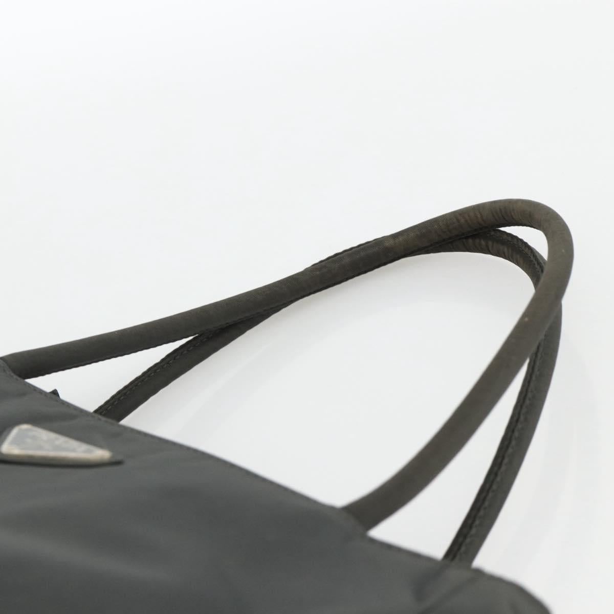 PRADA Hand Bag Nylon Gray Silver