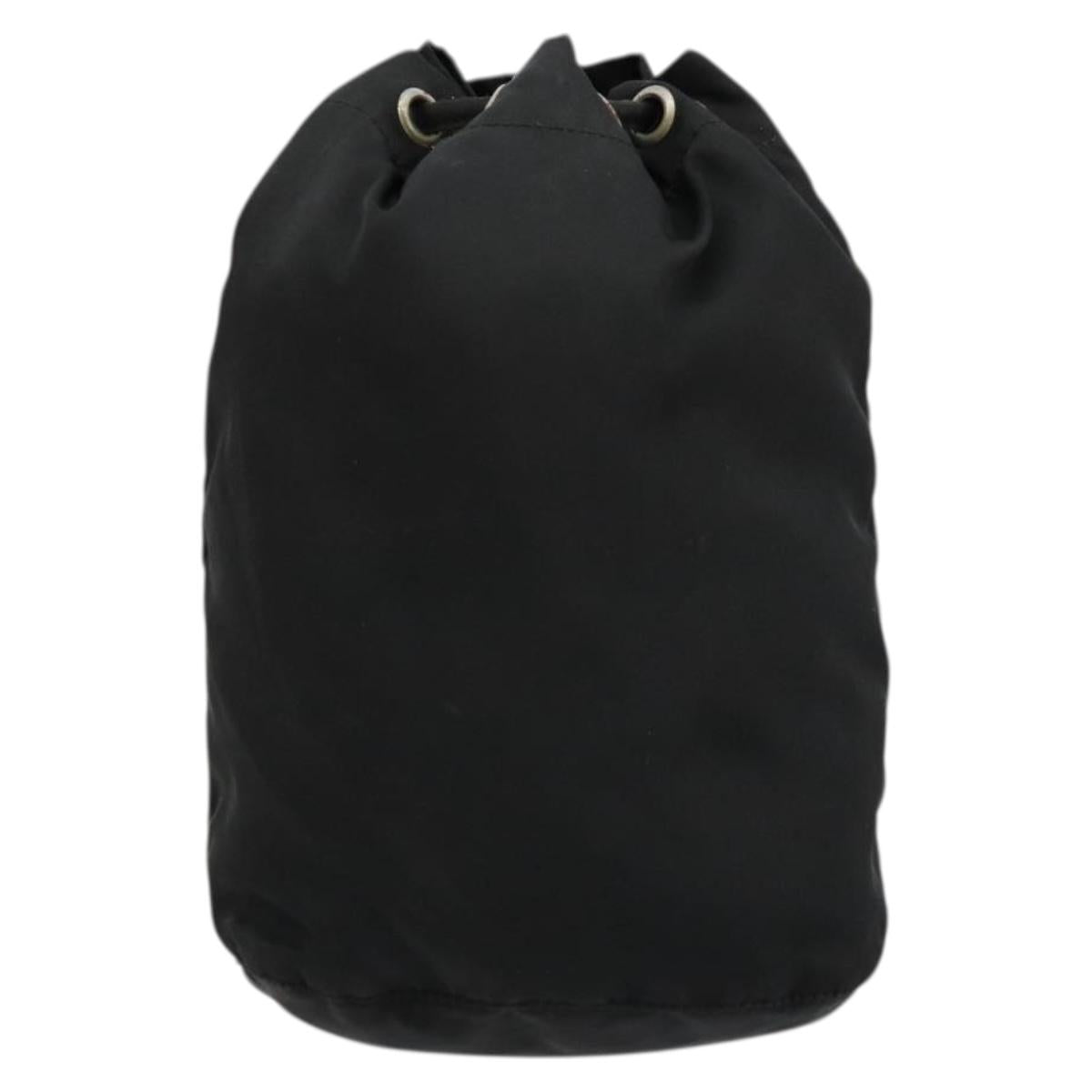 PRADA Purse Pouch Nylon Black Silver