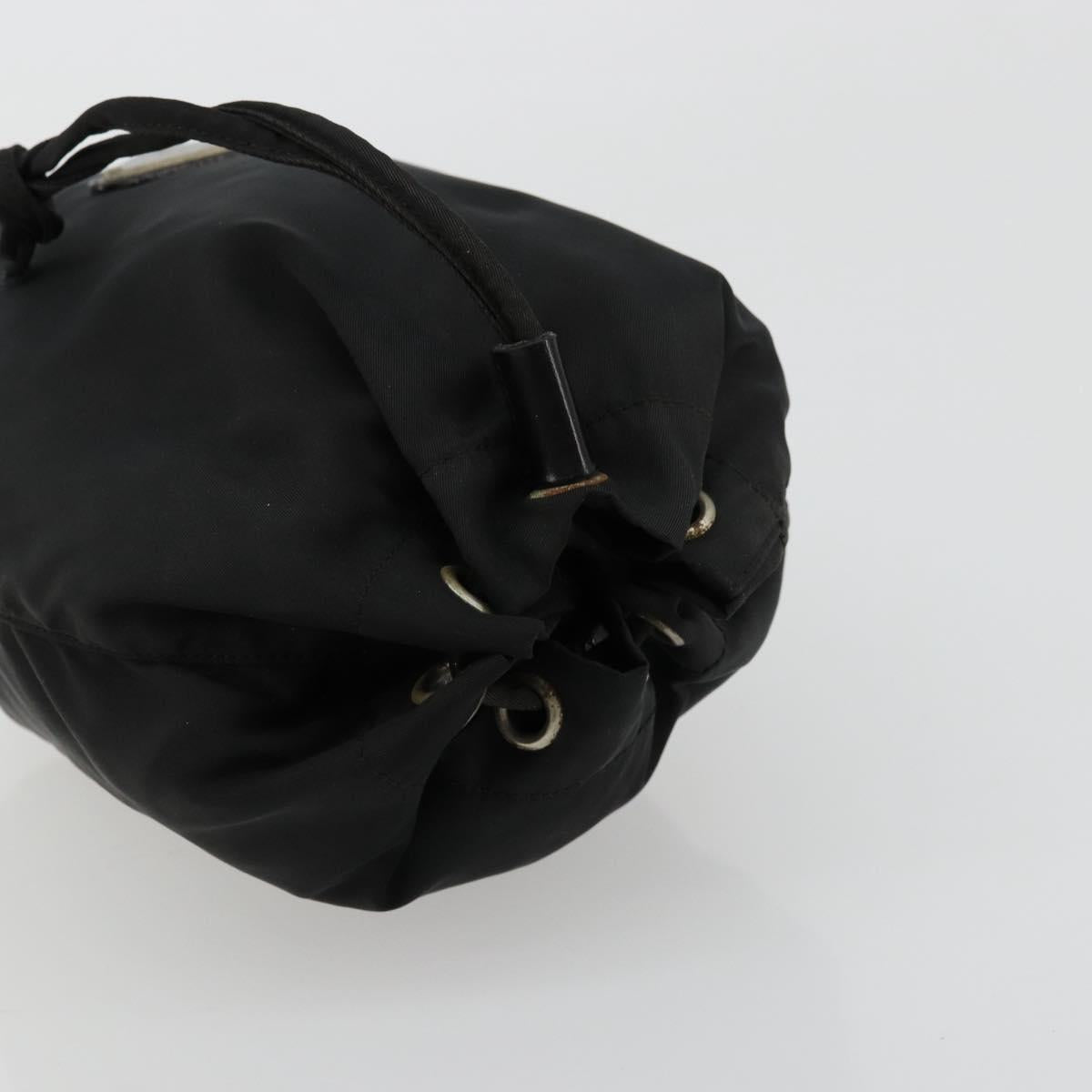 PRADA Purse Pouch Nylon Black Silver