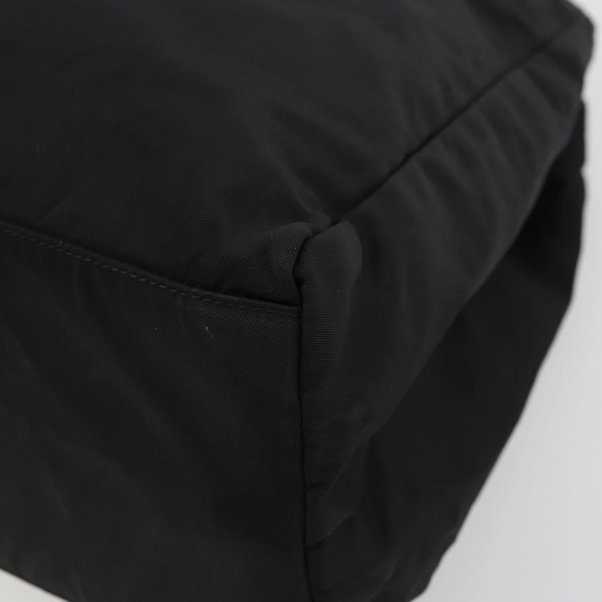 PRADA Hand Bag Nylon Black Silver