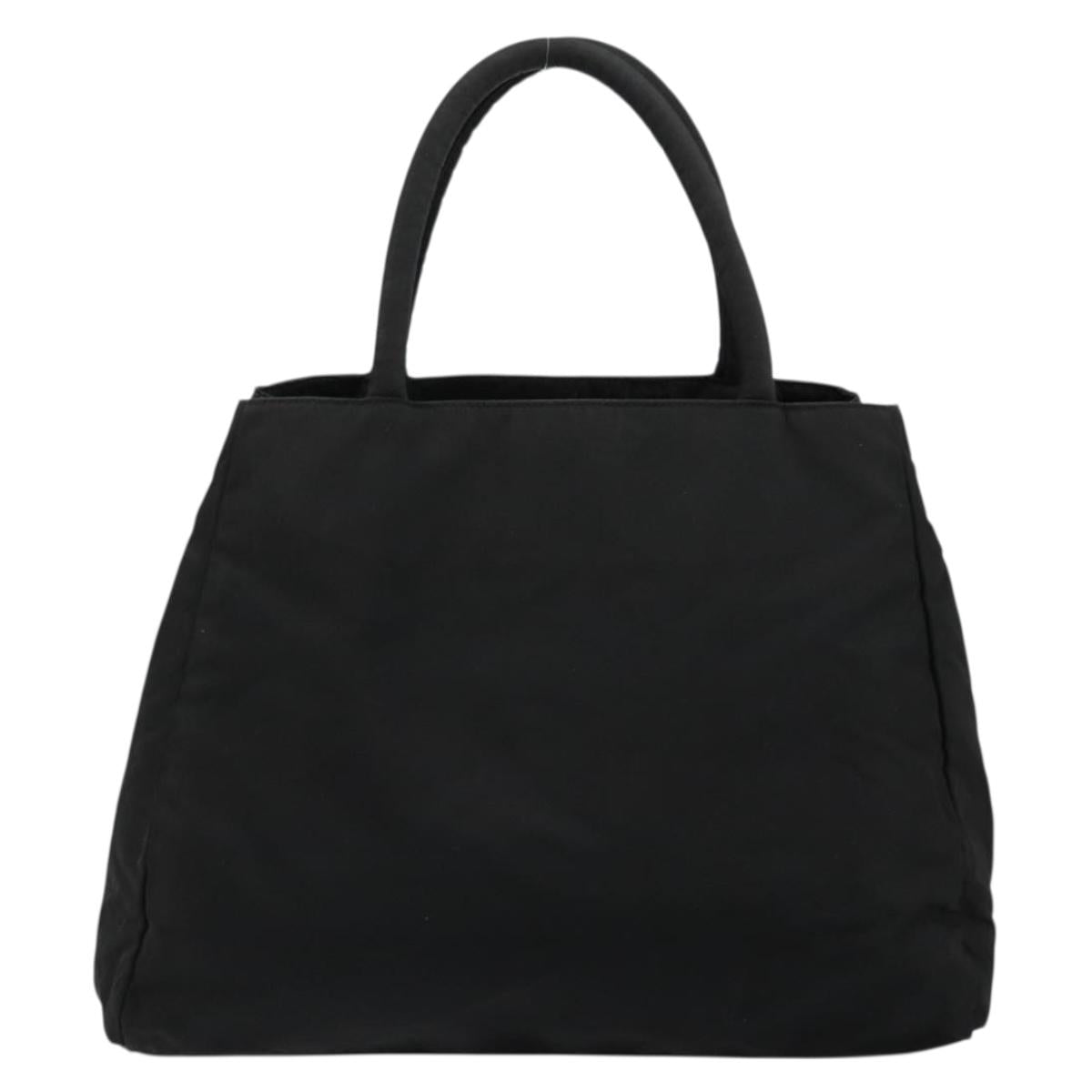 PRADA Hand Bag Nylon Black Silver