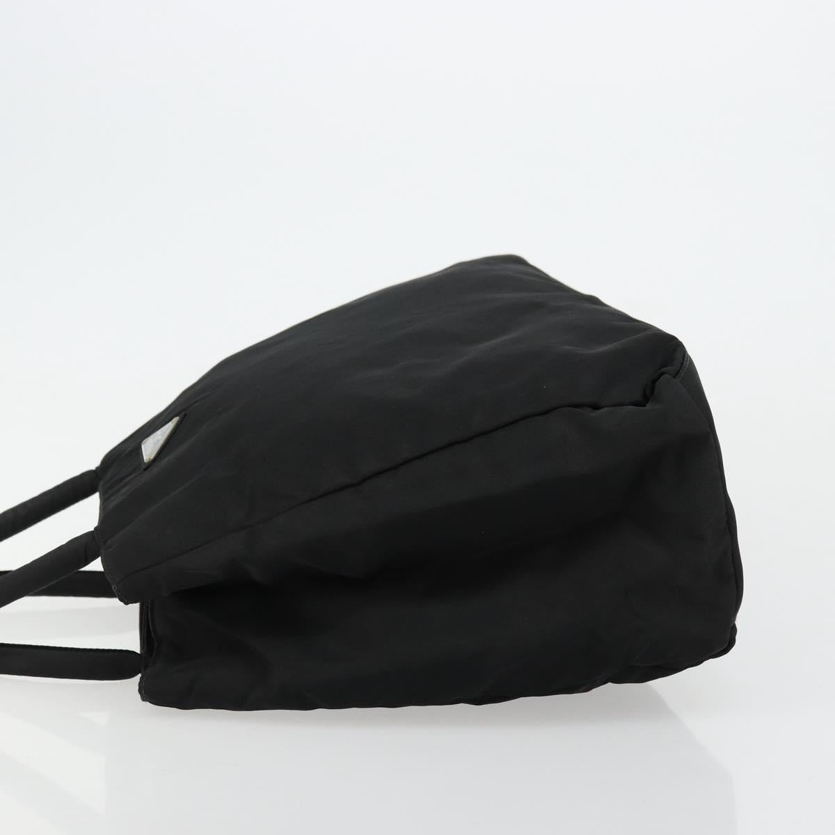 PRADA Hand Bag Nylon Black Silver