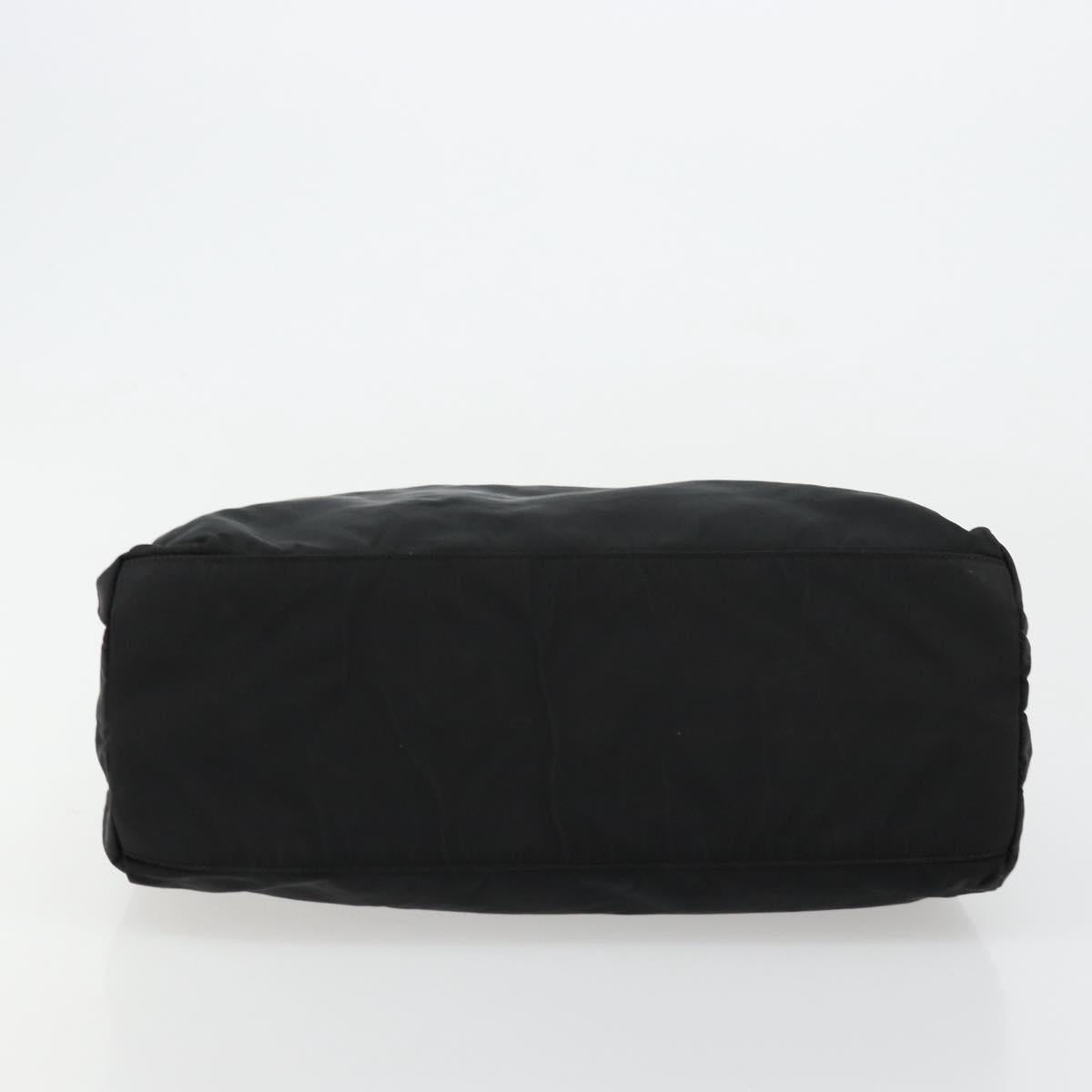 PRADA Hand Bag Nylon Black Silver