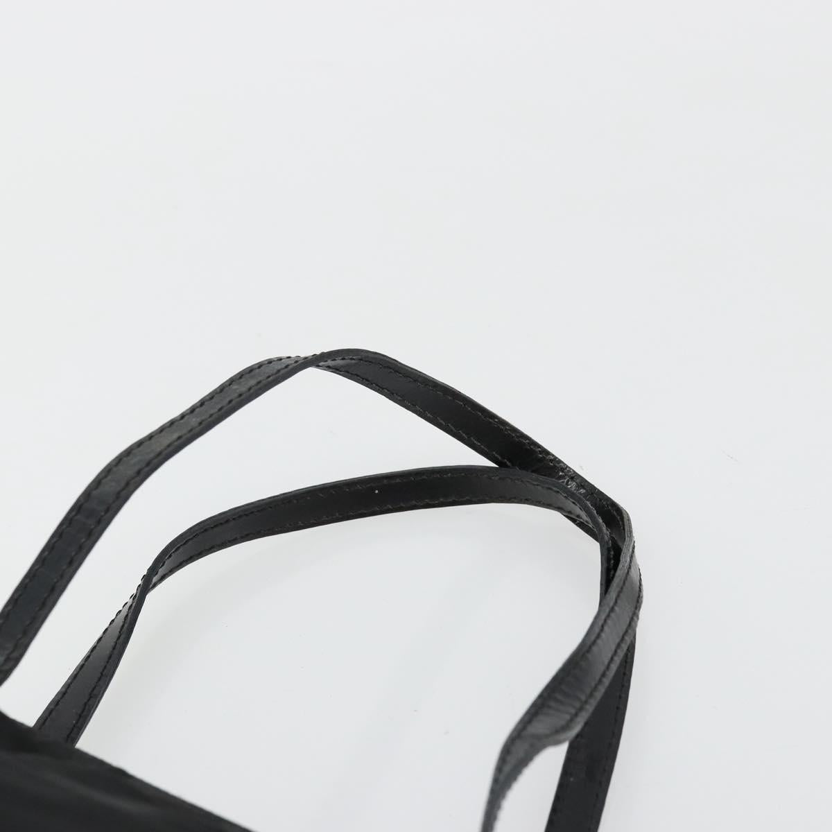 PRADA Hand Bag Nylon Black Silver