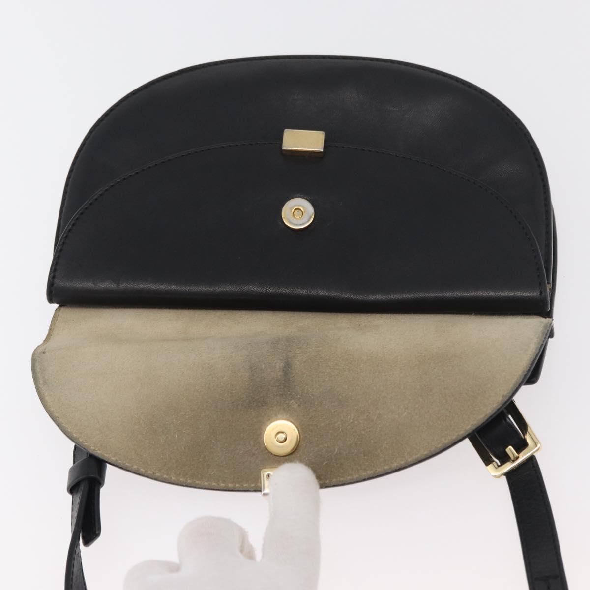 Chloe Shoulder Bag Leather Black Gold