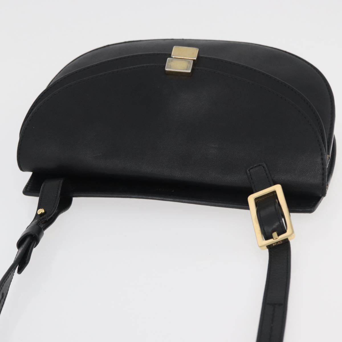 Chloe Shoulder Bag Leather Black Gold