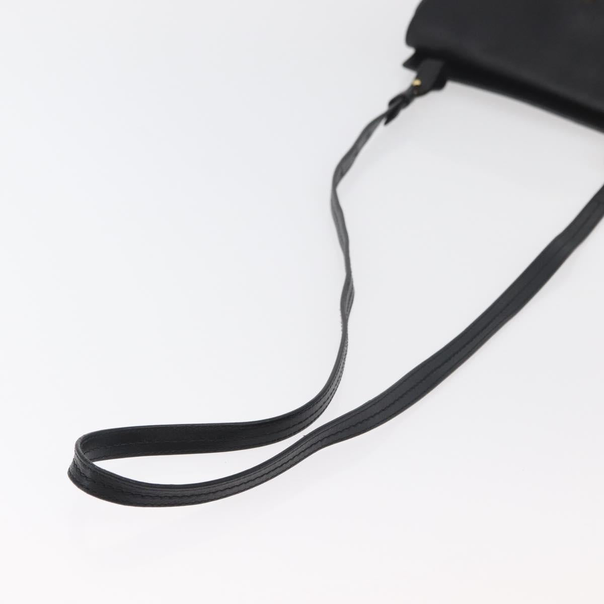 Chloe Shoulder Bag Leather Black Gold