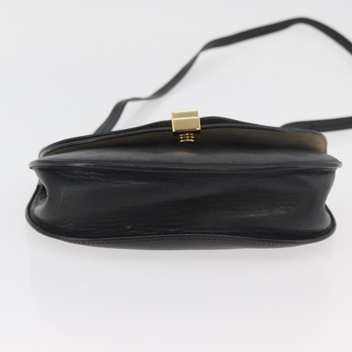 Chloe Shoulder Bag Leather Black Gold