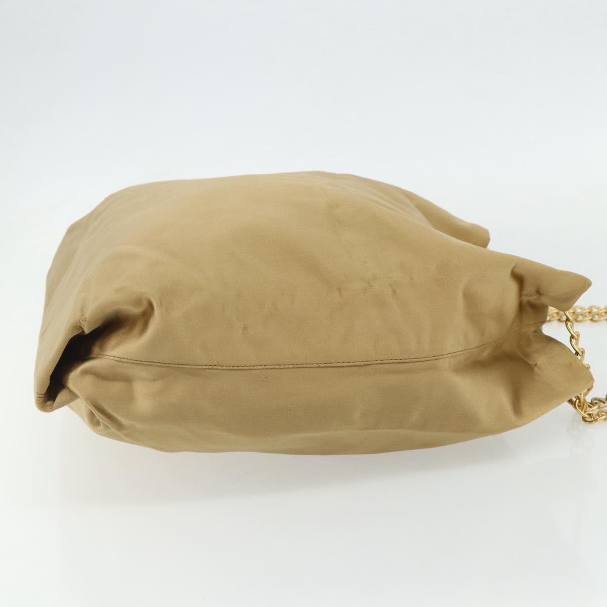 PRADA Chain Tote Bag Satin Gold