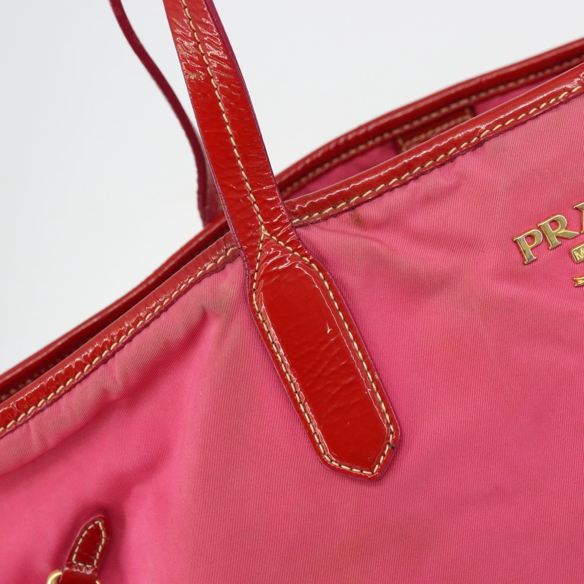 PRADA Tote Bag Nylon Pink Gold