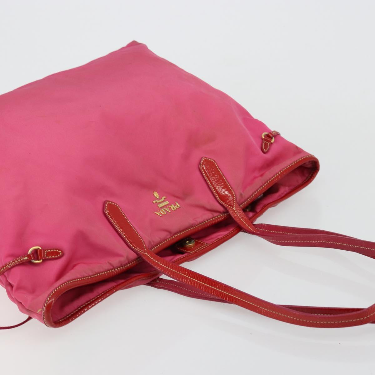 PRADA Tote Bag Nylon Pink Gold