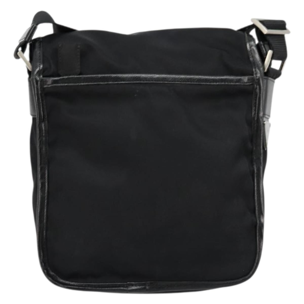 PRADA Shoulder Bag Nylon Black Silver