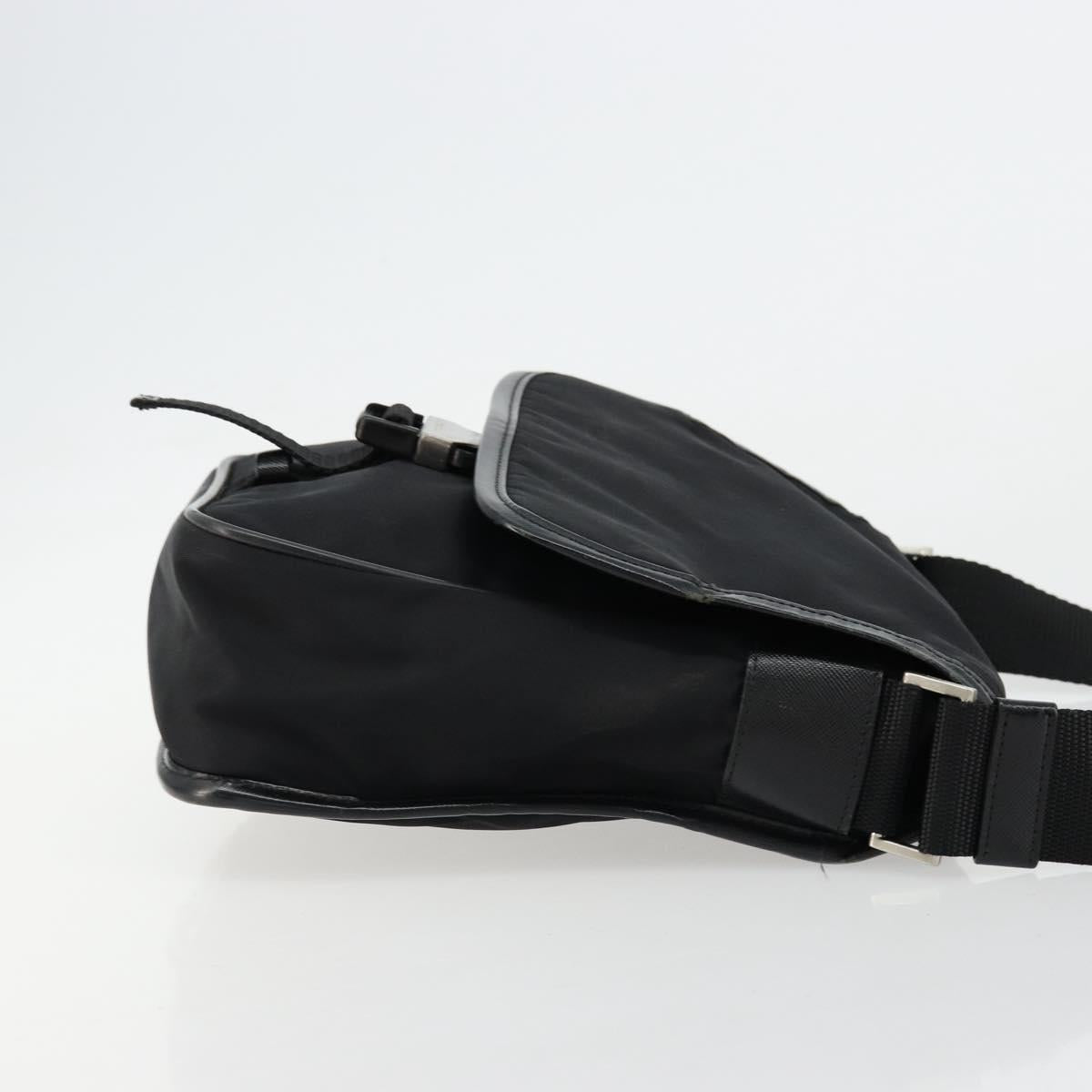 PRADA Shoulder Bag Nylon Black Silver