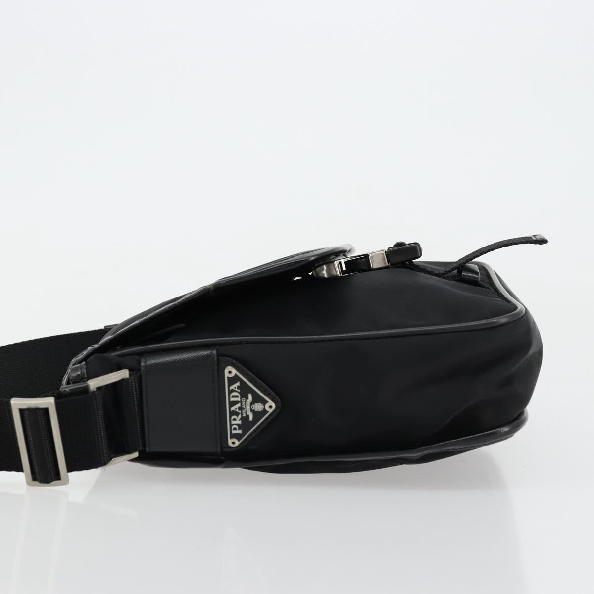 PRADA Shoulder Bag Nylon Black Silver