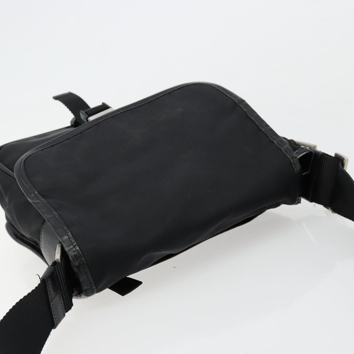 PRADA Shoulder Bag Nylon Black Silver