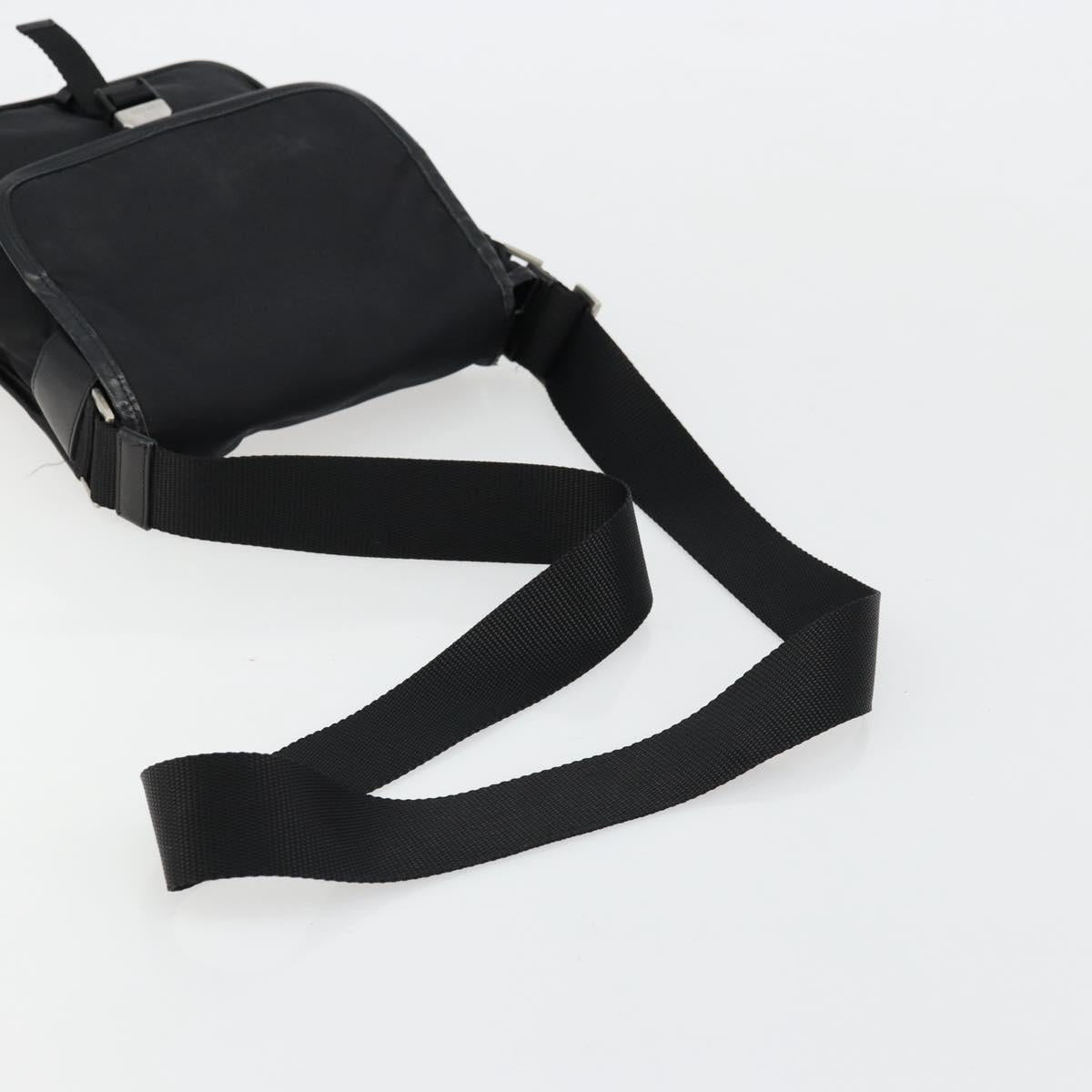 PRADA Shoulder Bag Nylon Black Silver