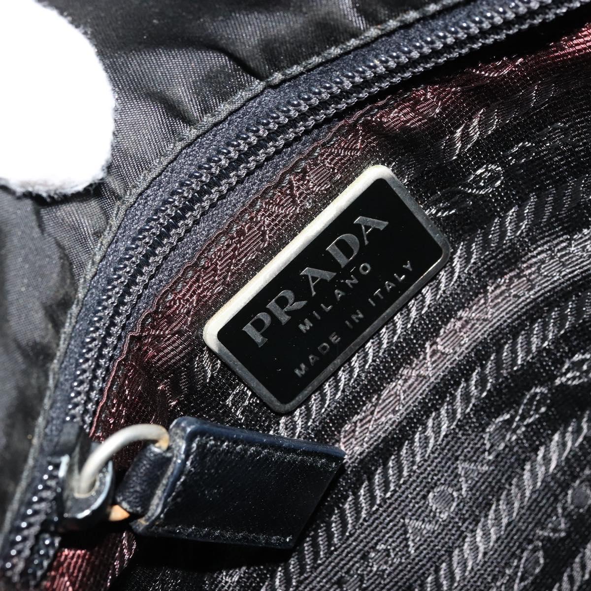 PRADA Shoulder Bag Nylon Black Silver