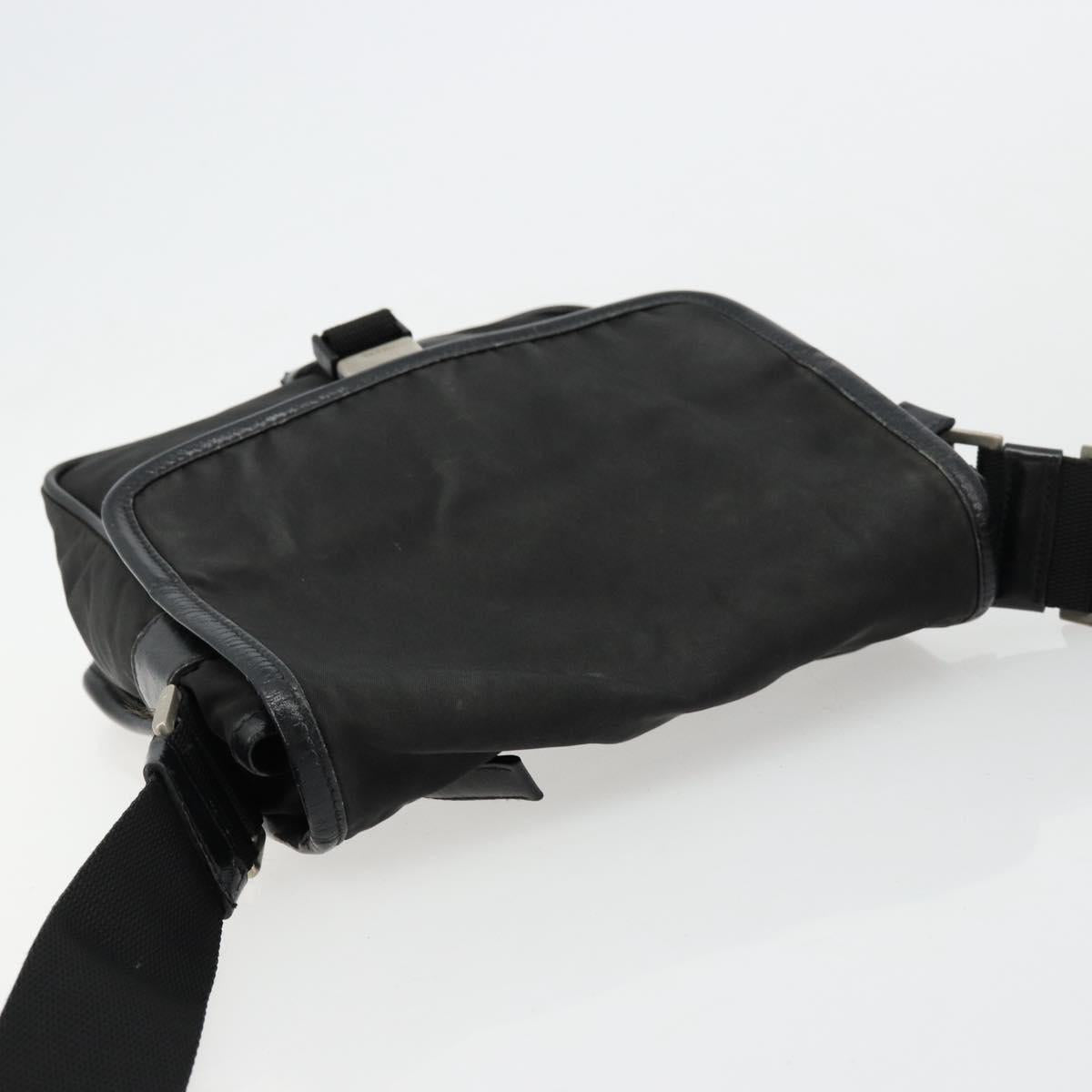 PRADA Shoulder Bag Nylon Black Silver