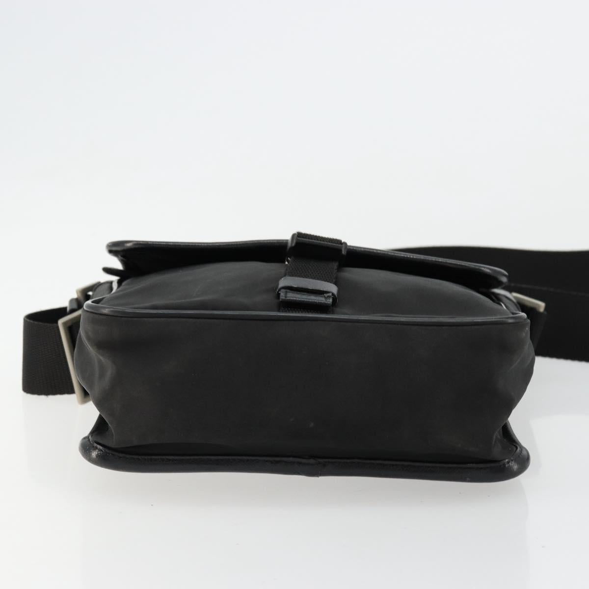 PRADA Shoulder Bag Nylon Black Silver