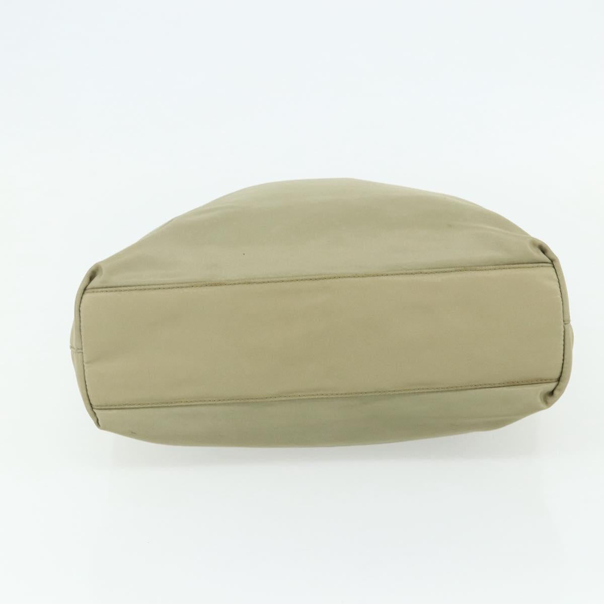 PRADA Hand Bag Nylon Beige Silver