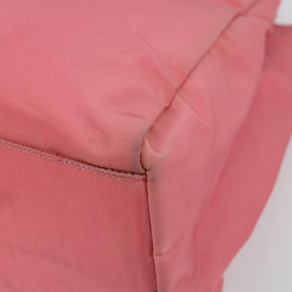 PRADA Hand Bag Nylon Pink Silver