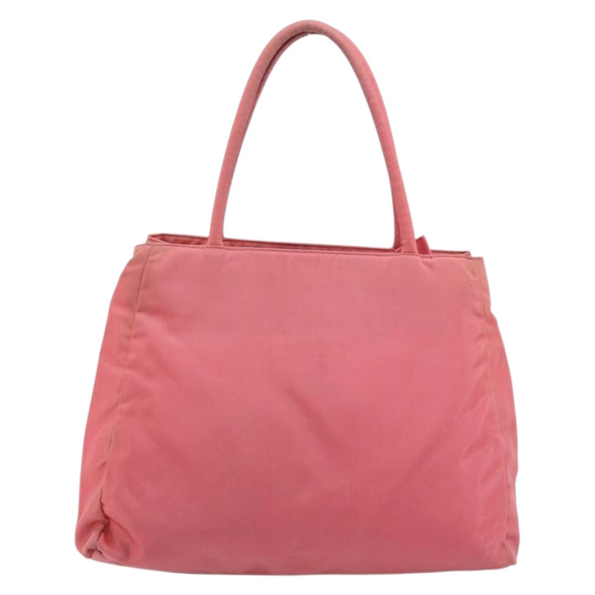 PRADA Hand Bag Nylon Pink Silver