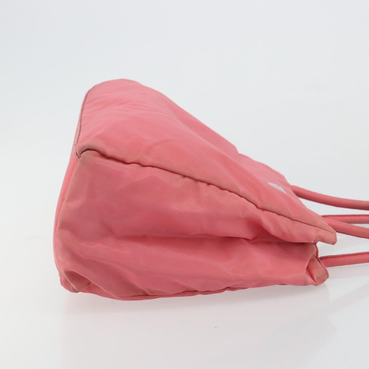 PRADA Hand Bag Nylon Pink Silver