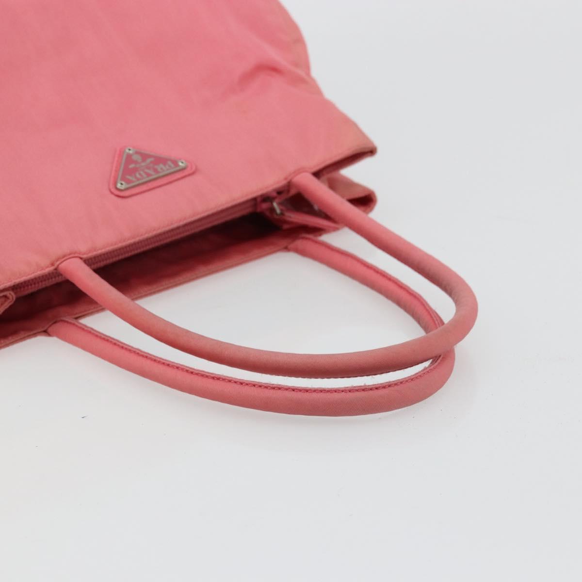 PRADA Hand Bag Nylon Pink Silver